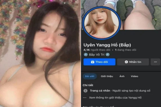Hồ Uyên Giang vú to áp chế chim bé xíu